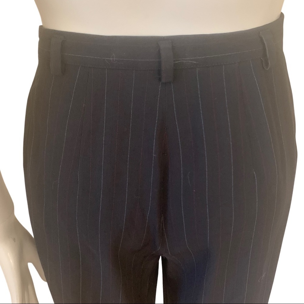 GIORGIO ARMANI Vintage Wool Crepe Blue Pinstripe Dress Pants - Picture 13 of 16